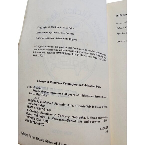 Prairie Kitchen Sampler Cookbook By E. Mae Fritz 1988 Hardcover Recipes & Storie - Picture 2 of 14